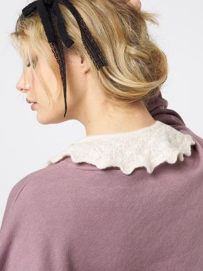 Soft Ballerina Patterned Frill Knitted Collar - Minga London