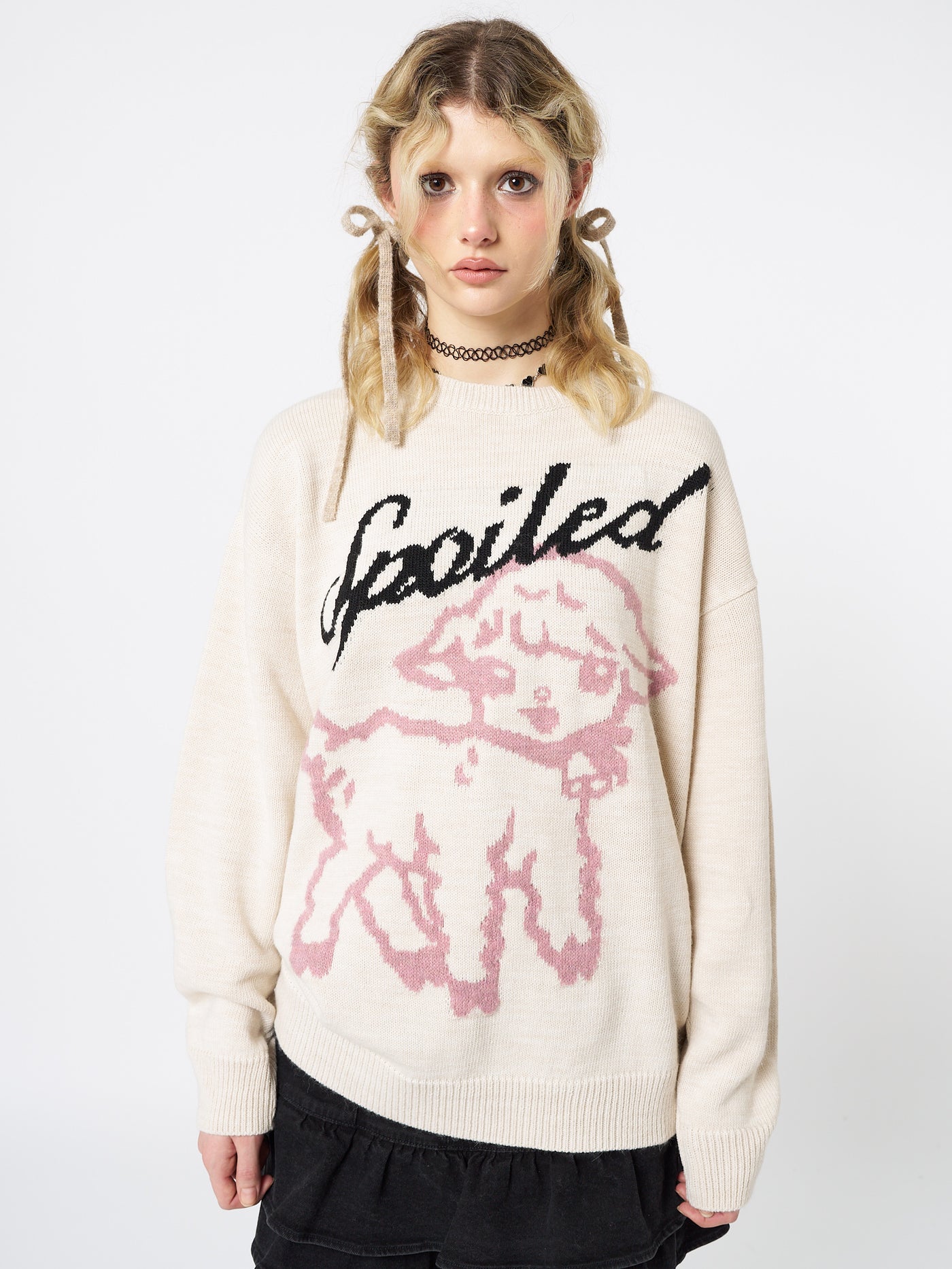 Spoiled Sheep Graphic Knitted Sweater - Minga London