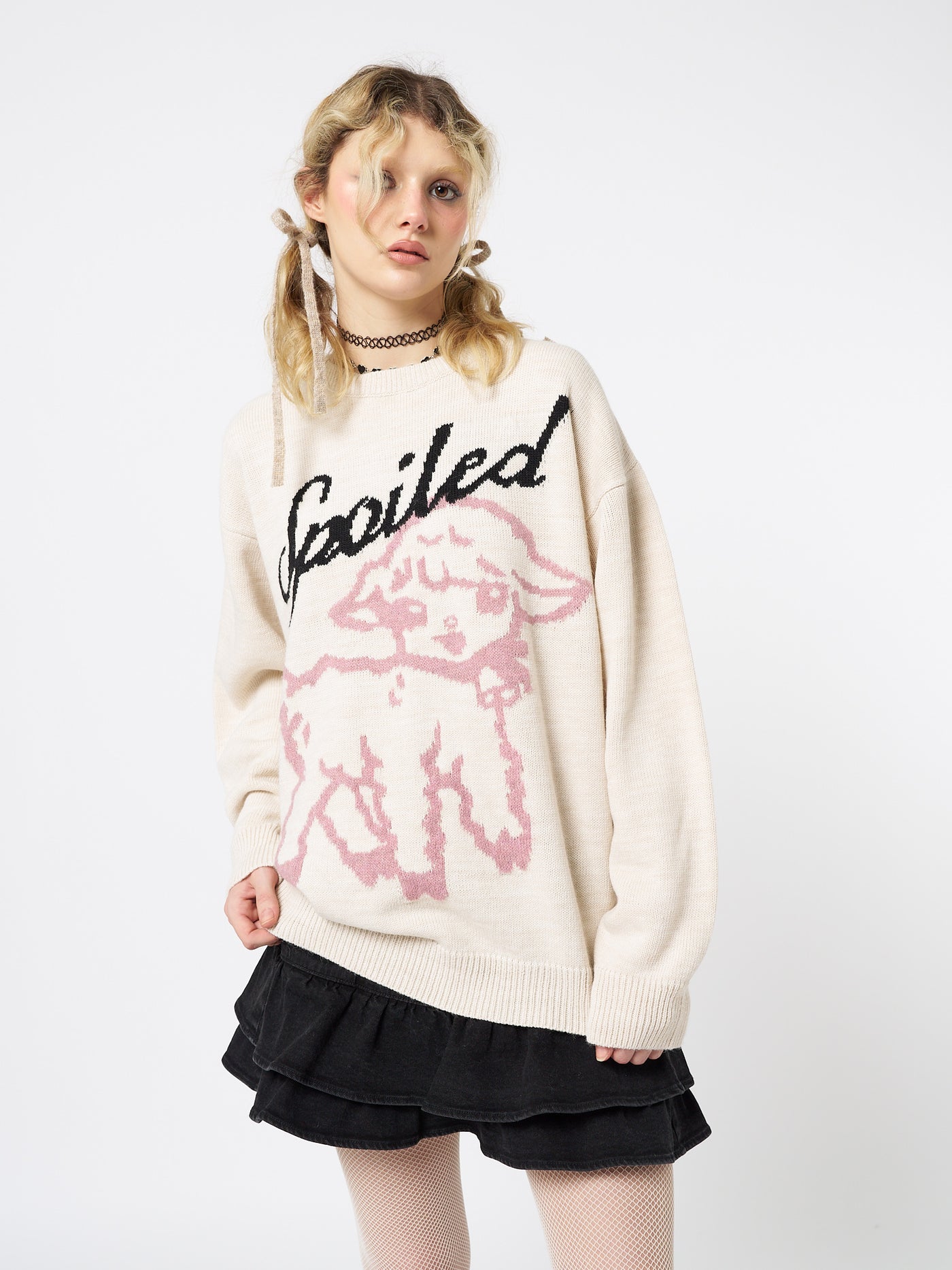 Spoiled Sheep Graphic Knitted Sweater - Minga London