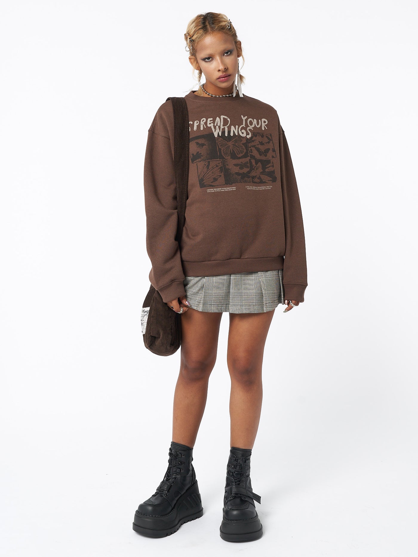 Spread Your Wings Brown Sweatshirt - Minga London