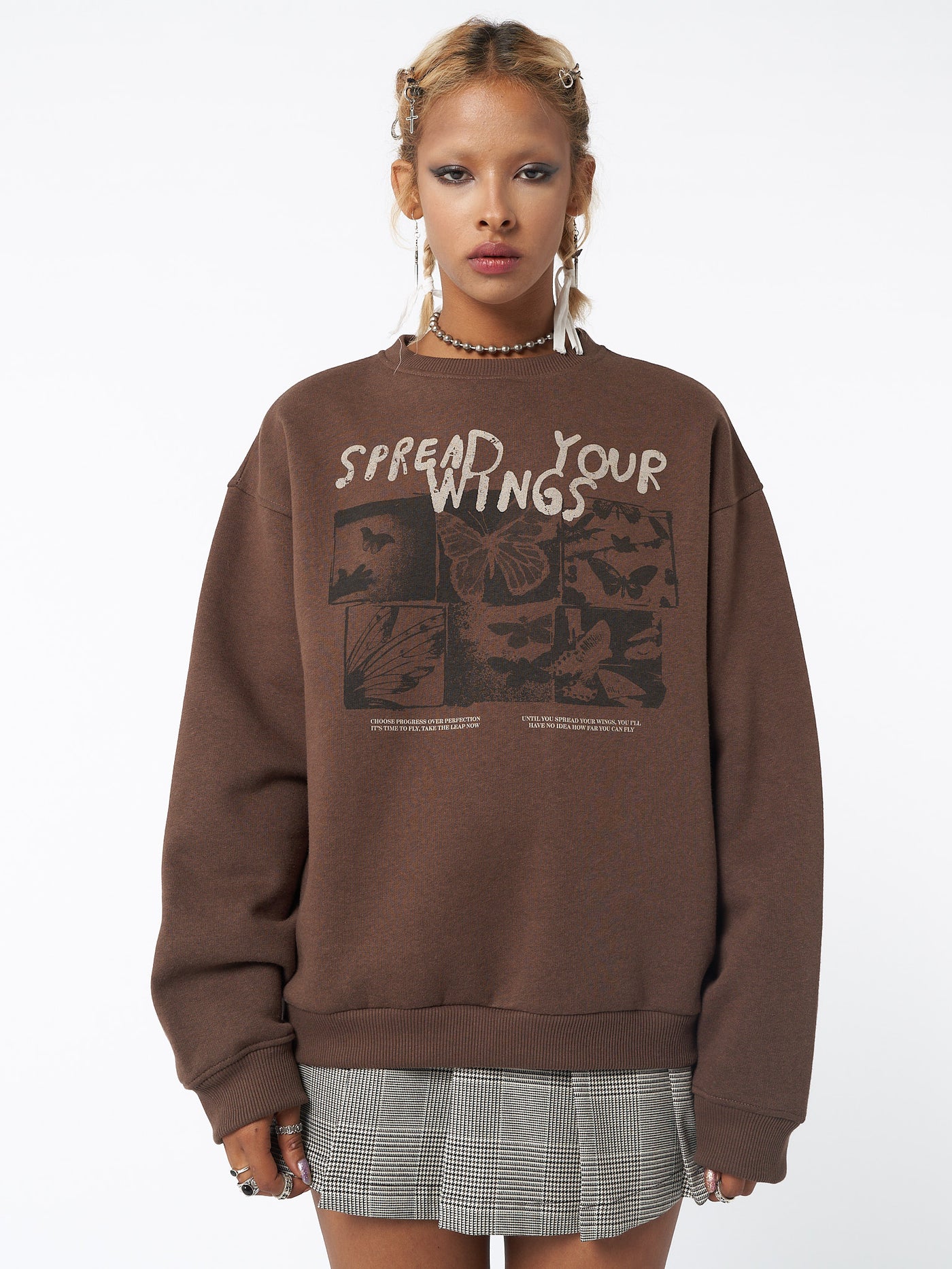 Spread Your Wings Brown Sweatshirt - Minga London