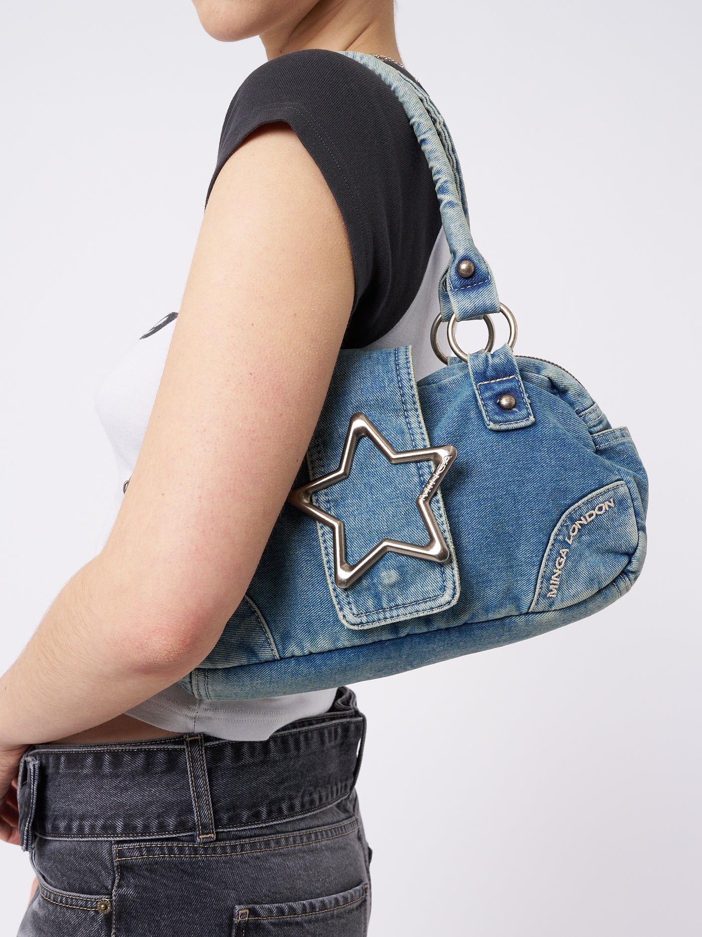 Star Girl Denim Y2k Handbag - Minga London