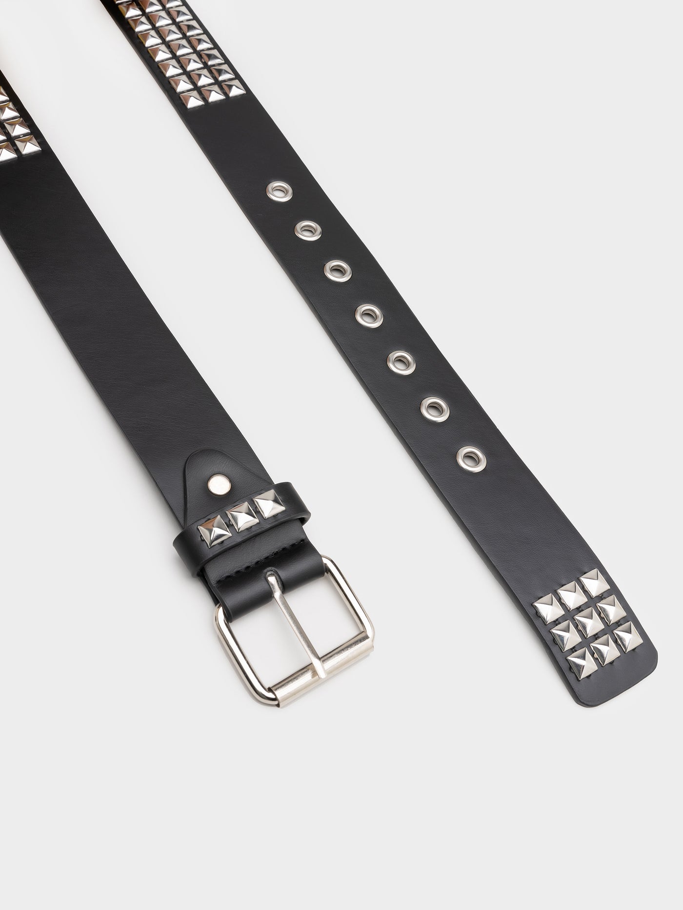 Black buckle belt with studs detailing