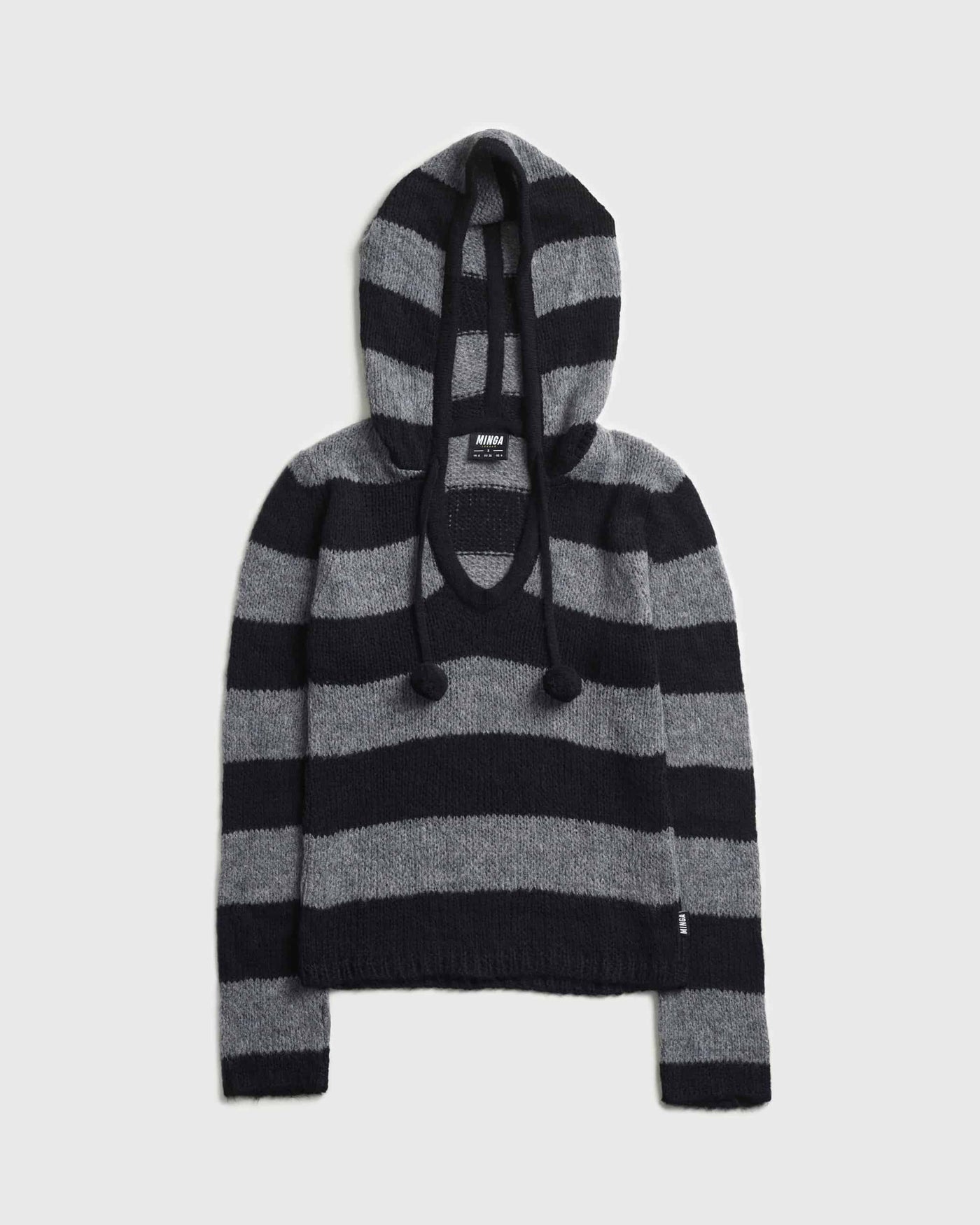 Smoke Stripes Knitted Hoodie - Minga London